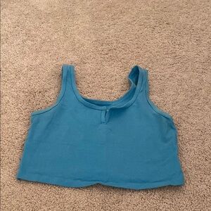 Blue Cropped Tank Top